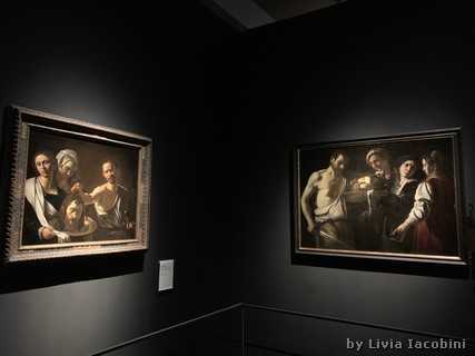Caravaggio, Salomè con la testa di Battista, Londra e Battistello Caracciolo, Salomè con la testa di Battista, Siviglia